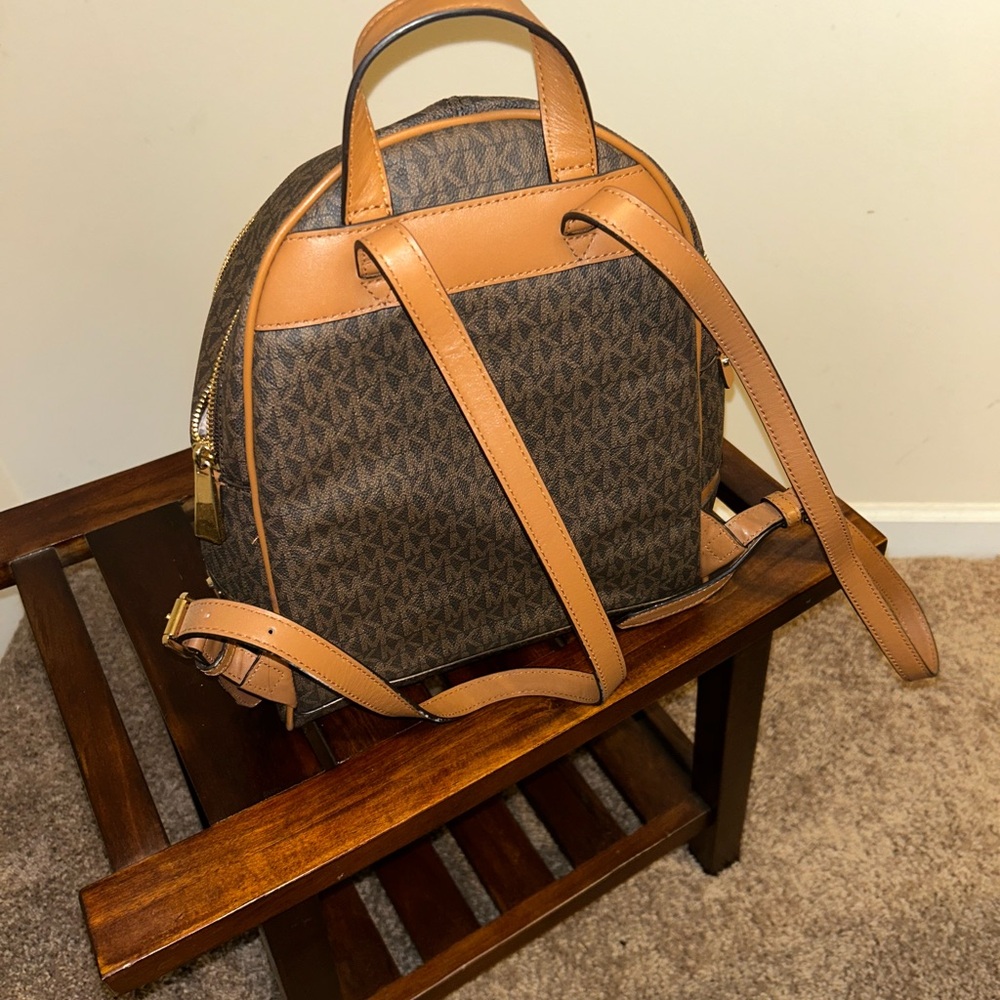 Michael Kors Tan and Brown Monogram Bag - Picture 2 of 3